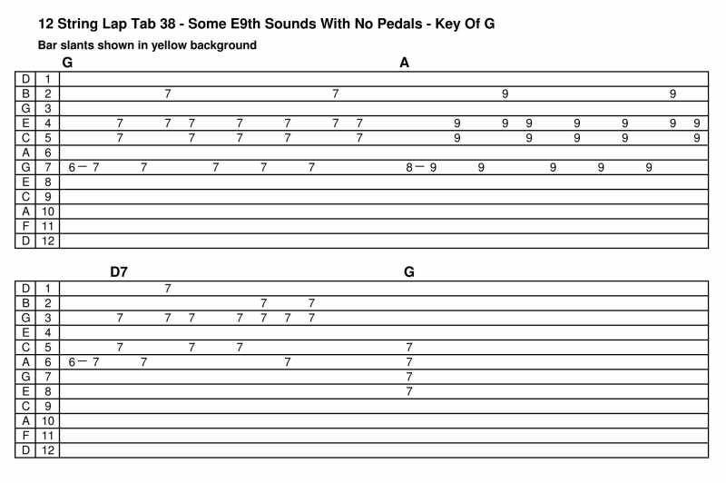 12 String C6 Lap Steel 4 Tabs Tom Brumley Cool Chords The